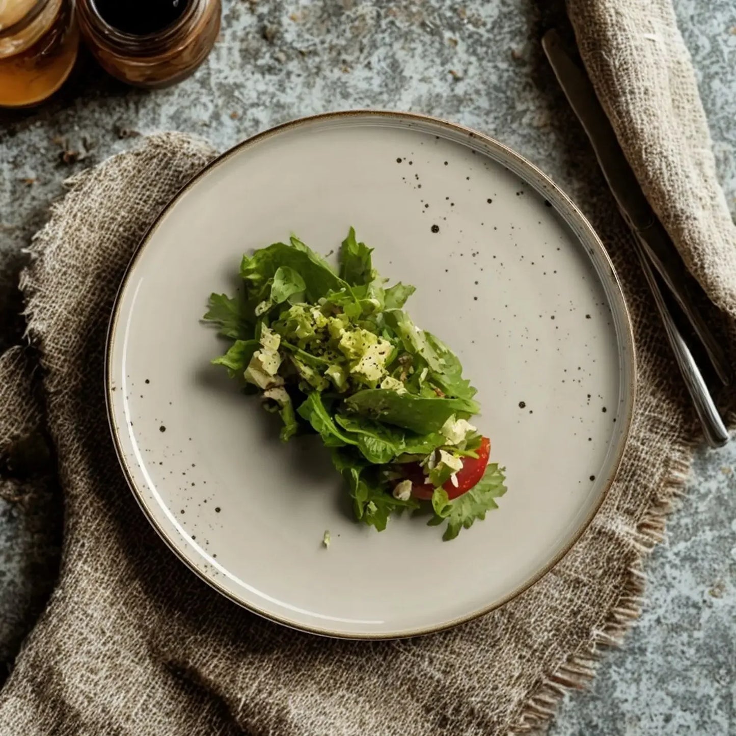 Riviera Dinnerware Set | 16-pc. | Olive Grey | Porcelain