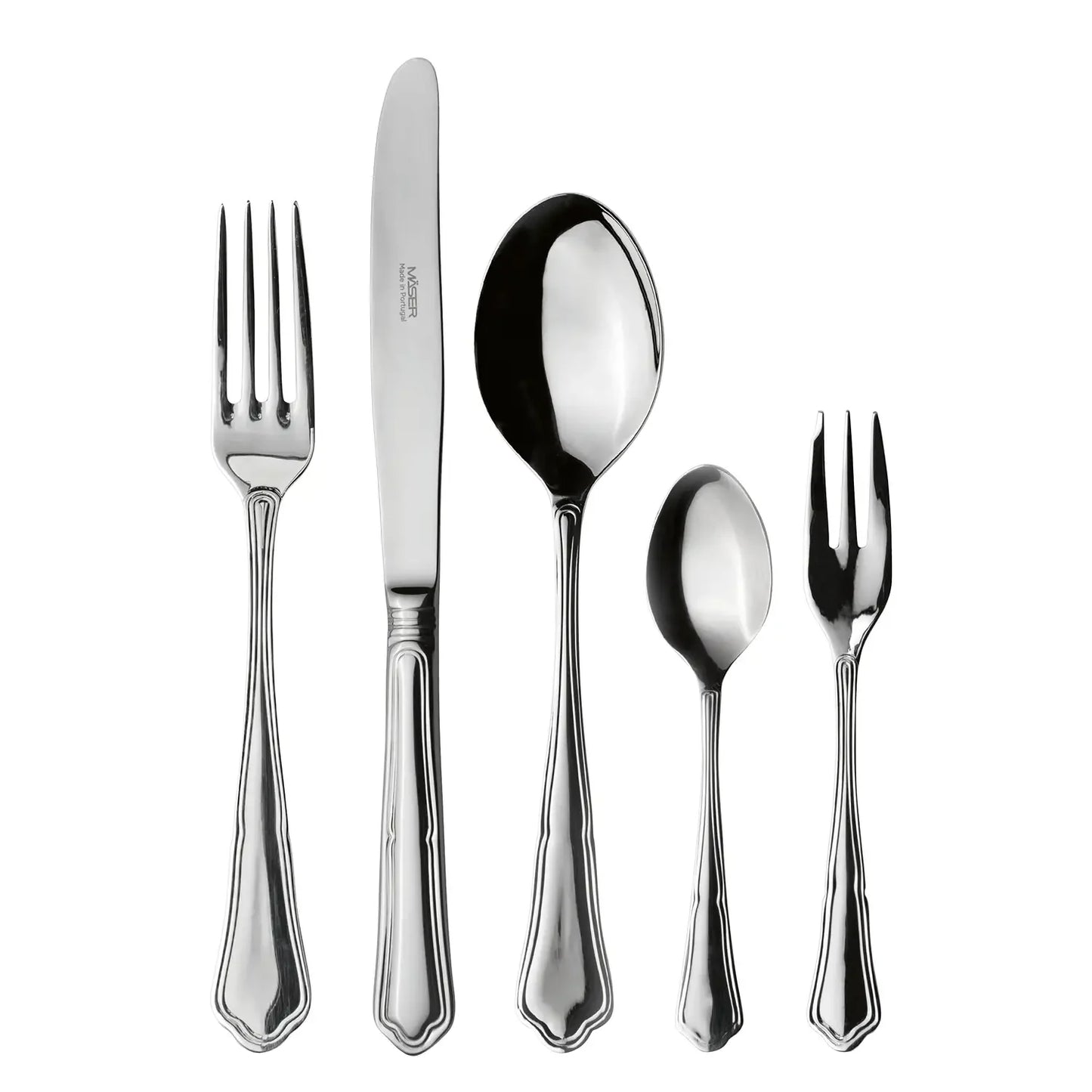 Service de couverts Pacifica, acier inoxydable 18/10 | 30 pièces | Argent | Acier inoxydable 18/10 | Fabriqué au Portugal