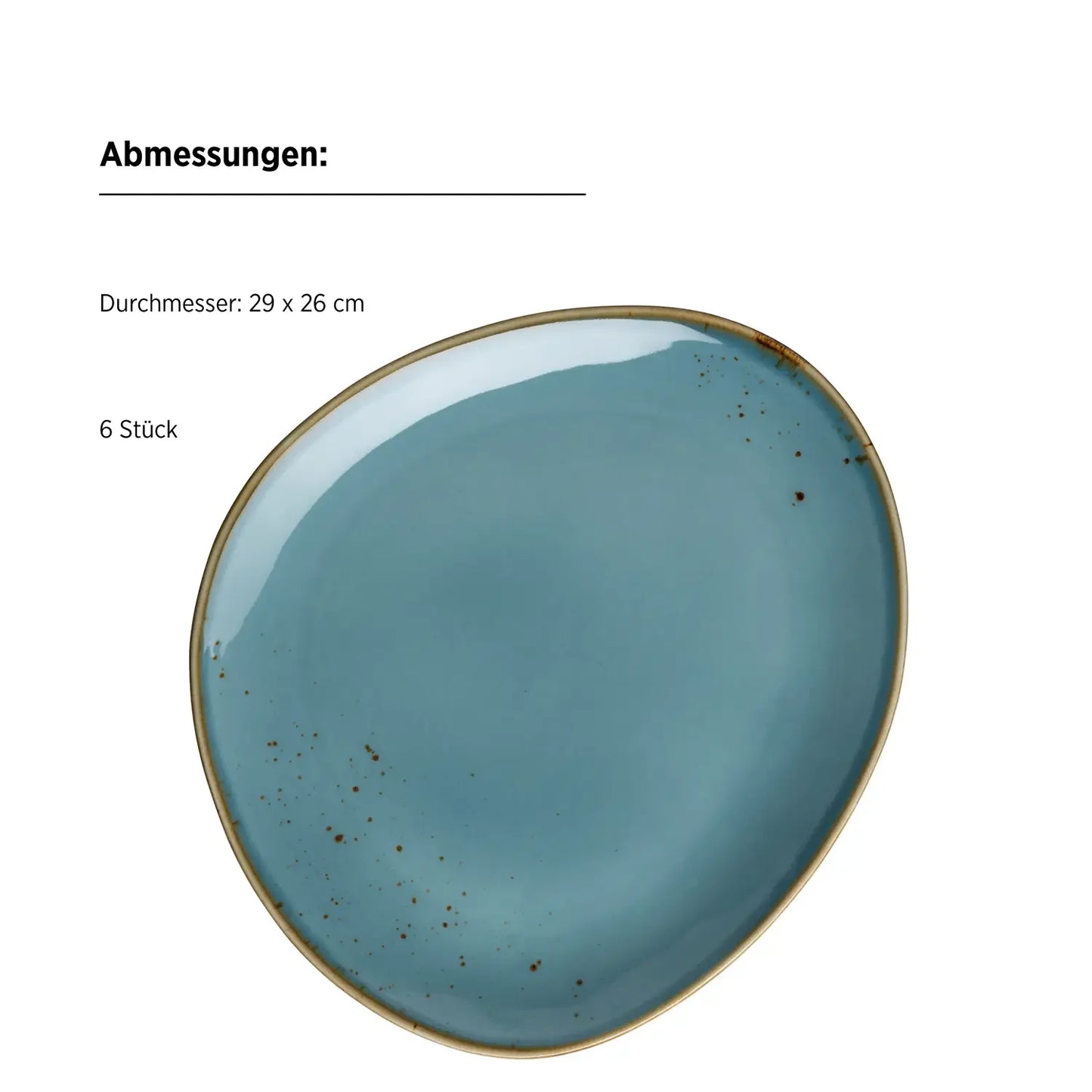 Riviera Oval Plate | 6-piece set | Blue | Porcelain