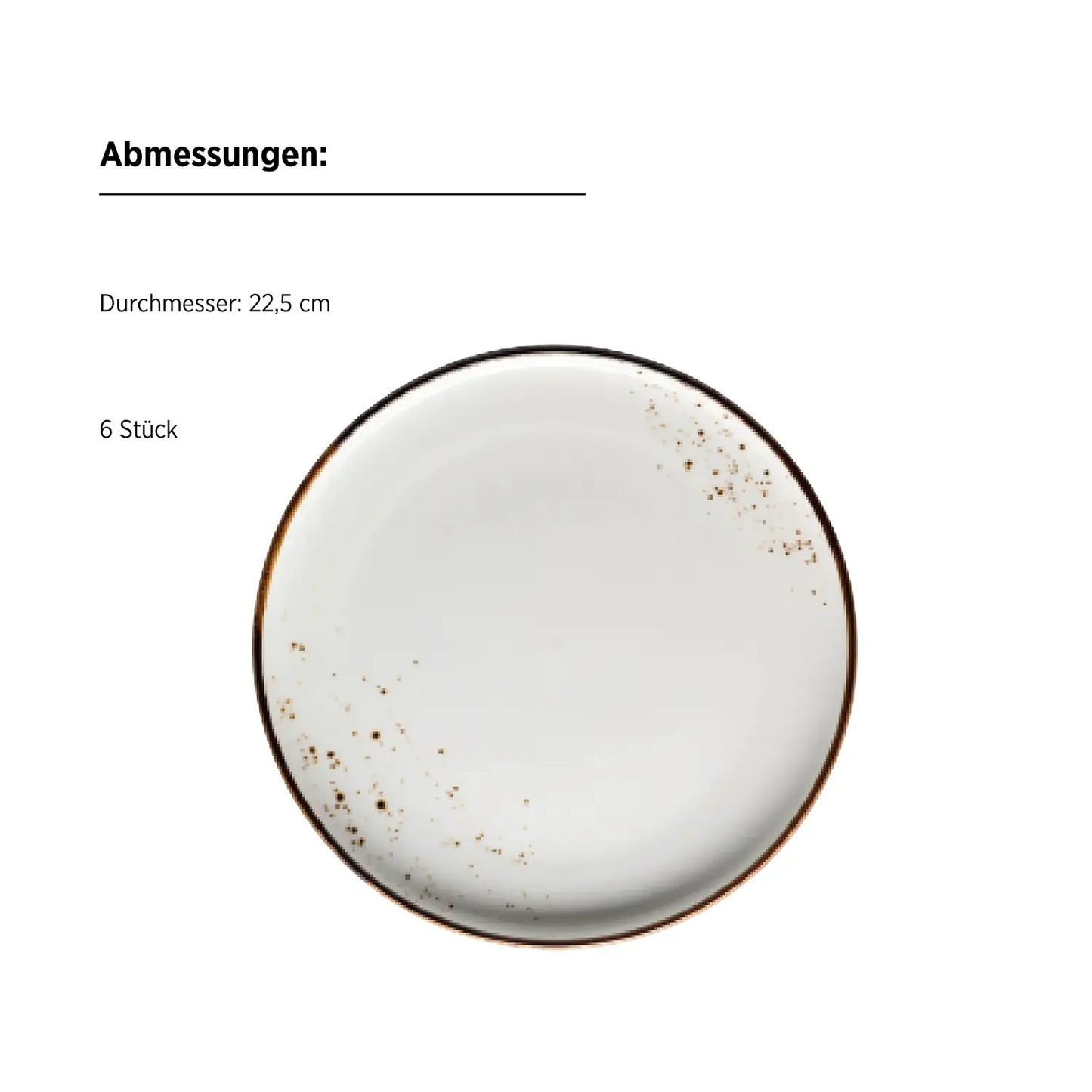 Riviera Dessertteller | 6-tlg. | Weiss / Braun | Porzellan