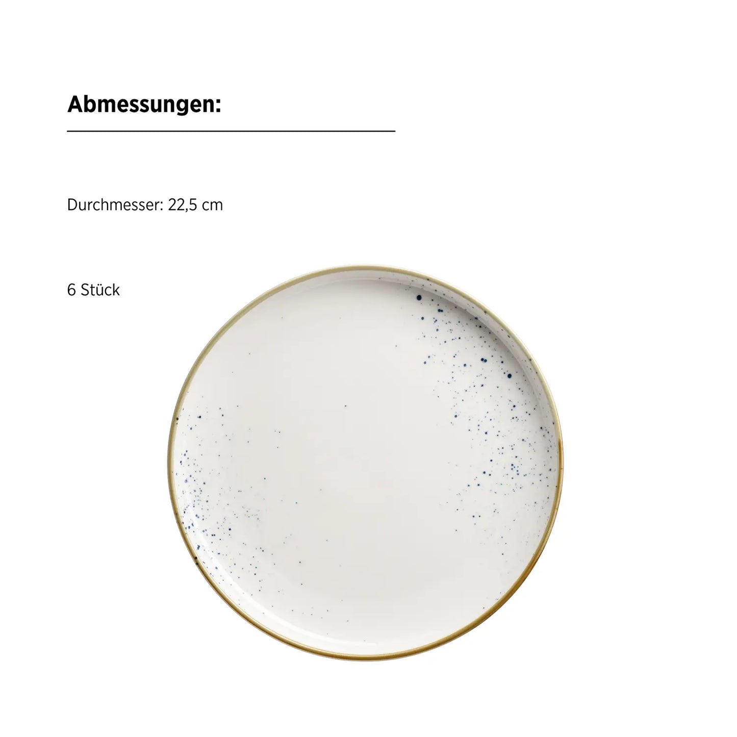 Riviera Dessertteller blaue Punkte | 6-tlg. | Weiß / Blau | Porzellan