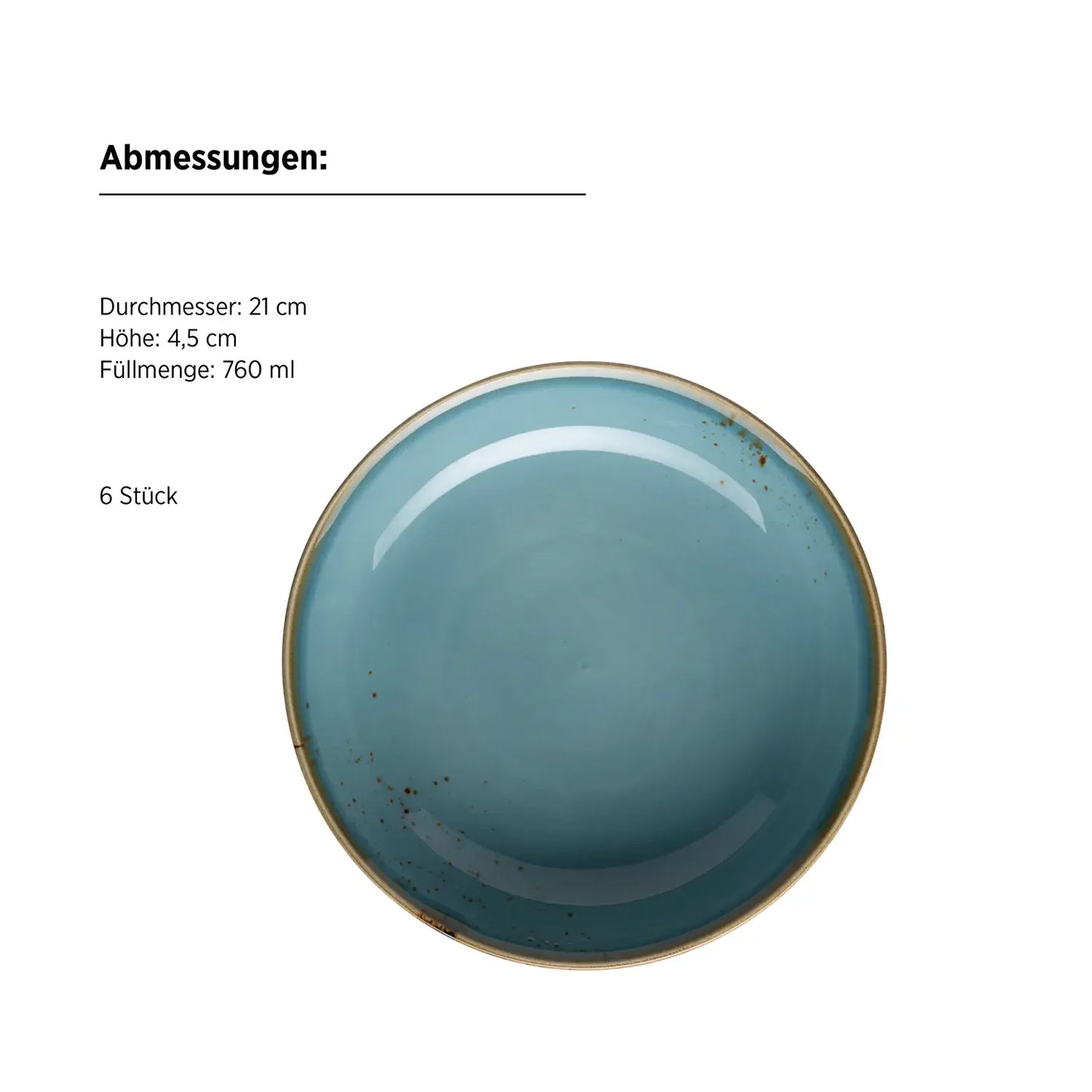 Riviera Assiette creuse | 6 pièces | Bleu | Porcelaine