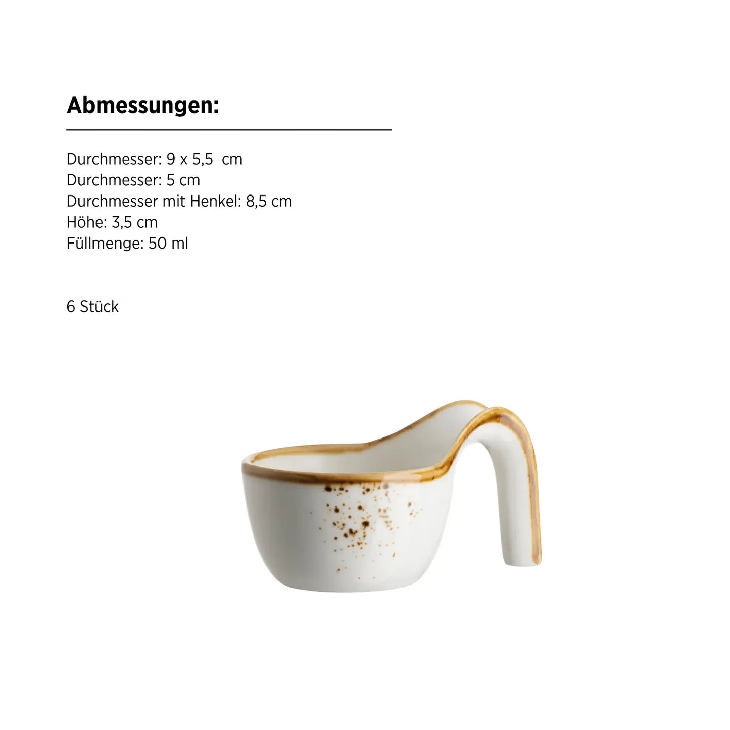 Cuillères Riviera Gourmet | 6 pièces | Blanc / Marron | Porcelaine