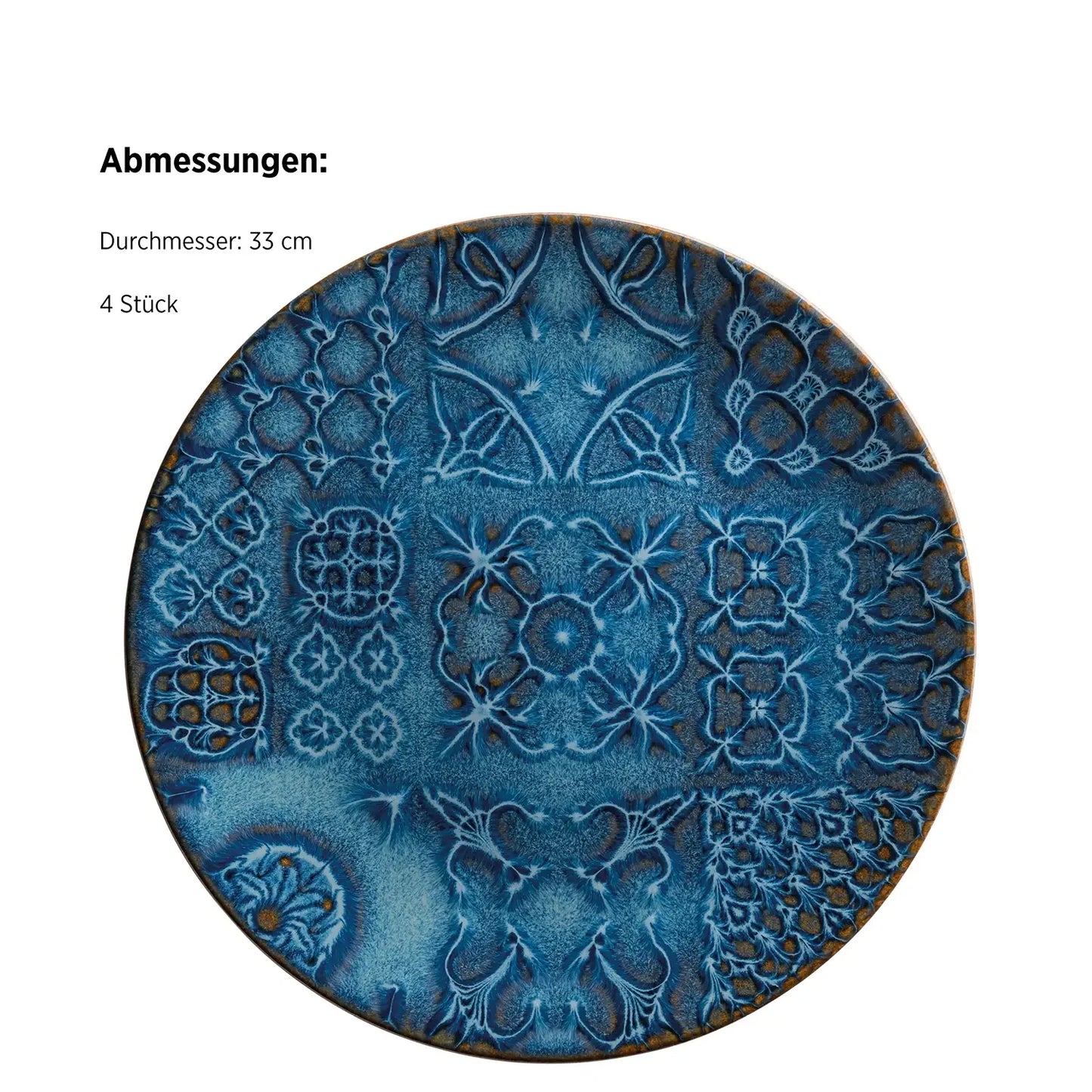 Azulejo Blu Platzteller | 4-tlg. | Blau | Steinzeug | Made in Portugal