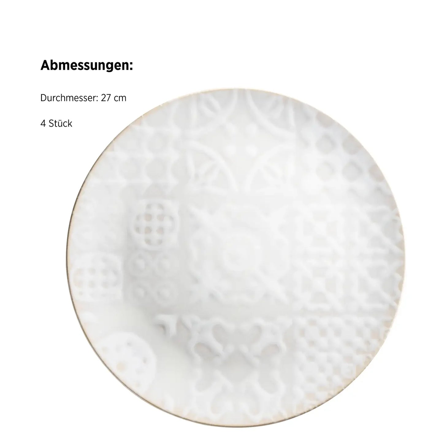 Azulejo Blanc Teller flach | 4-tlg. | Weiß | Steinzeug | Made in Portugal