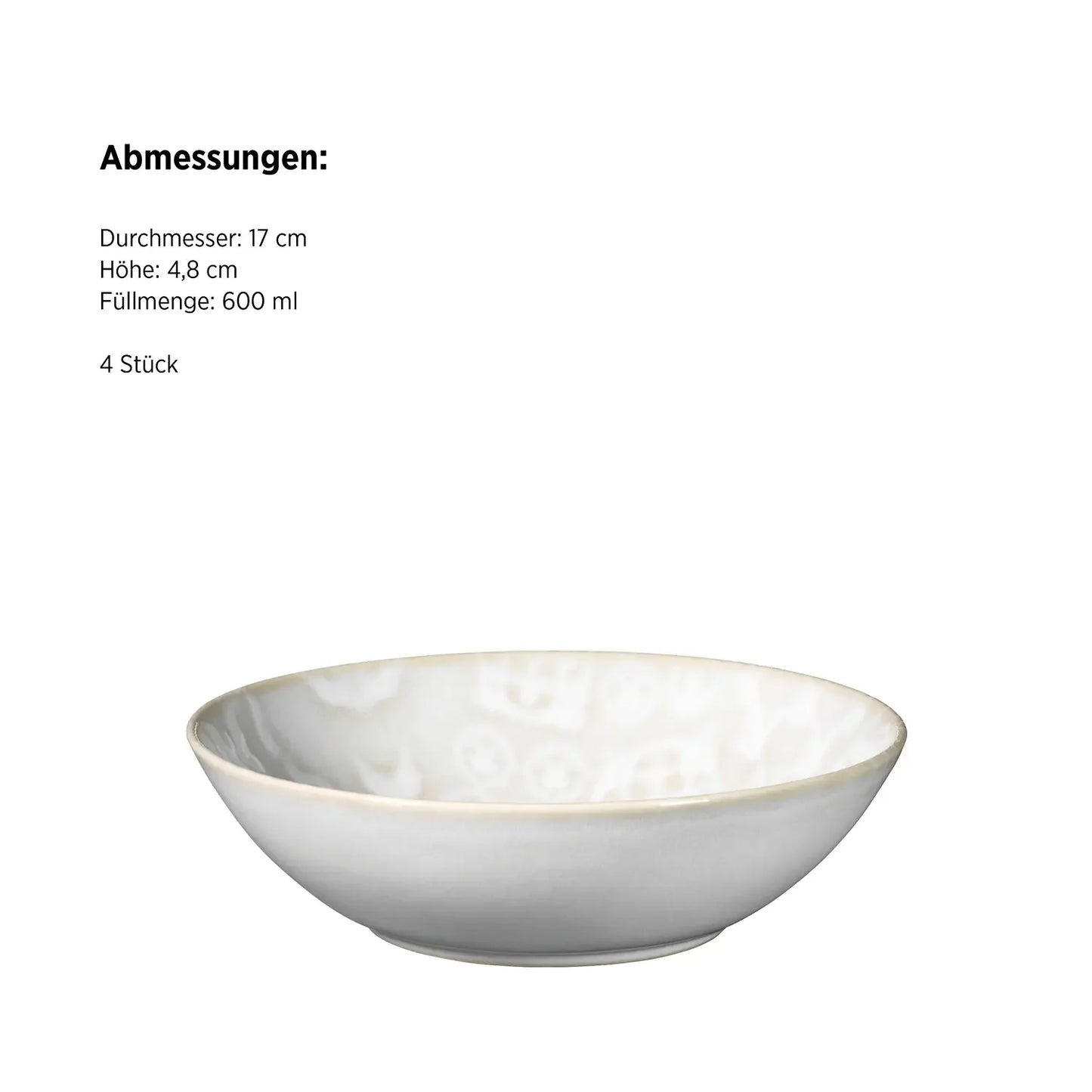 Azulejo Blanc Schüssel. | 4-tlg. | Weiß | Steinzeug | Made in Portugal