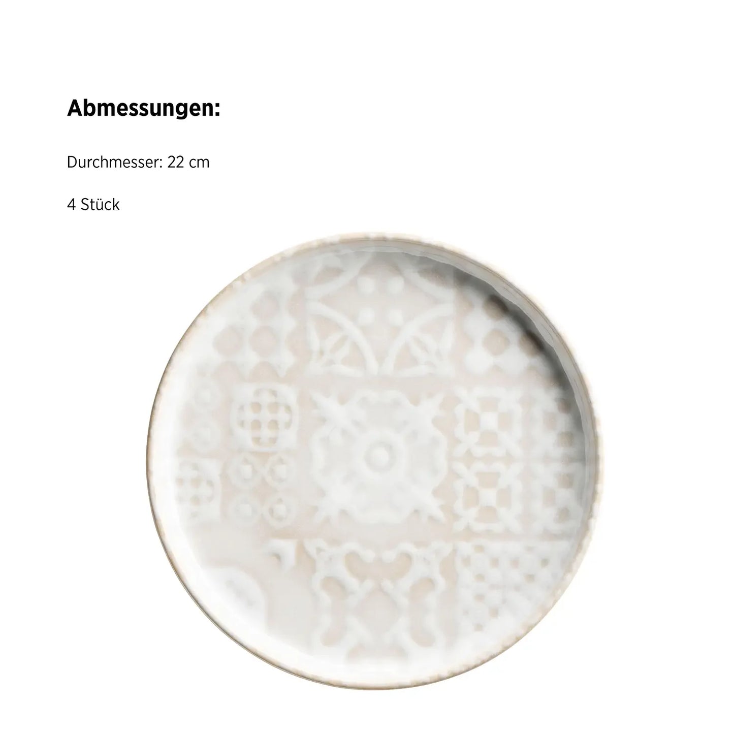 Azulejo Blanc Dessertteller UNO. | 4-tlg. | Weiß | Steinzeug | Made in Portugal