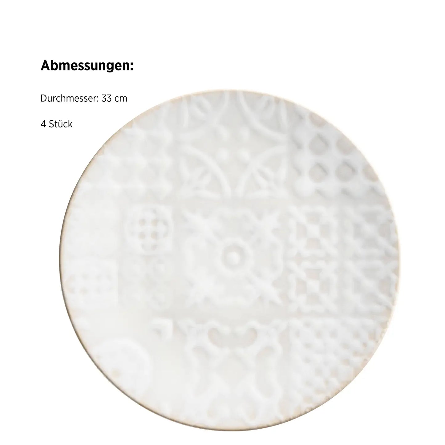 Azulejo Blanc Platzteller | 4-tlg. | Weiß | Steinzeug | Made in Portugal