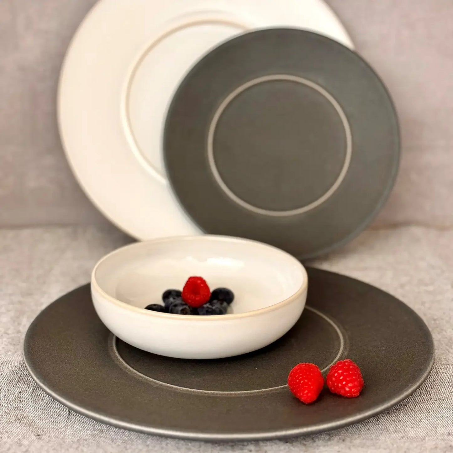 Uniq Dessertteller | 4-tlg. | Weiß | Steinzeug | Made in Portugal