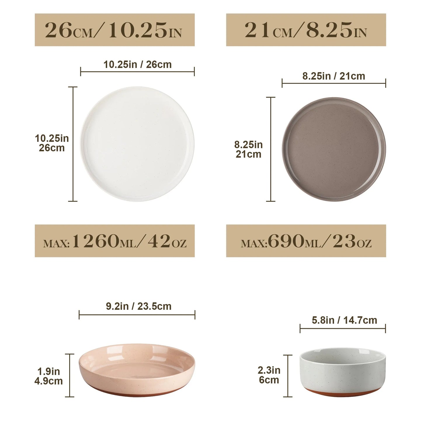 "Ivory - Pure" Kollektion | 16/32/48-tlg. Geschirr Set | Bunt | Steingut - Töpferkunst | Steingut Geschirrsets