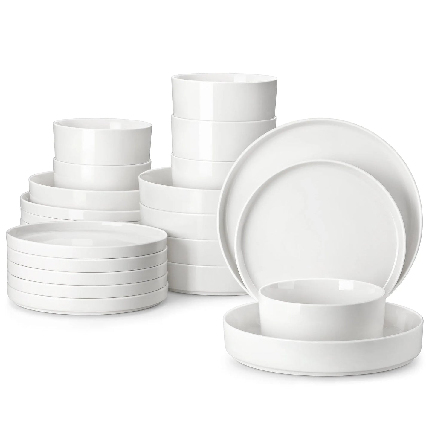 "Ivory" Kollektion | 24/48-tlg. Geschirr Set | Weiß | Steingut - Töpferkunst | Steingut Geschirrsets