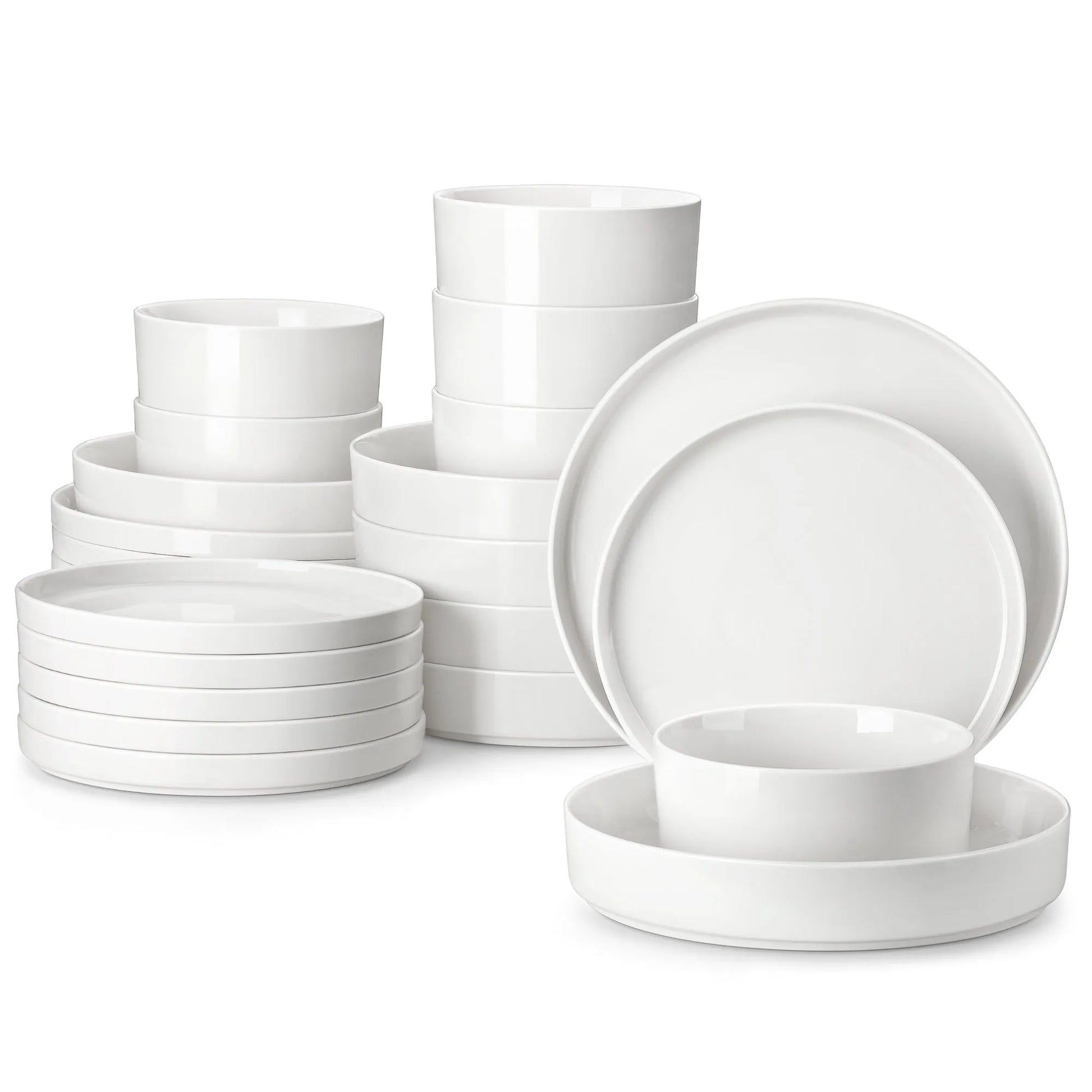 "Ivory" Kollektion | 24/48-tlg. Geschirr Set | Weiß | Steingut - Töpferkunst | Steingut Geschirrsets