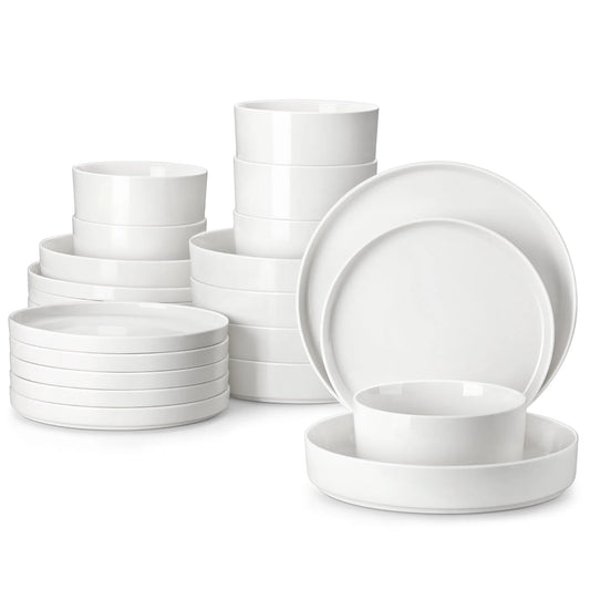 "Ivory" Kollektion | 24/48-tlg. Geschirr Set | Weiß | Steingut - Töpferkunst | Steingut Geschirrsets