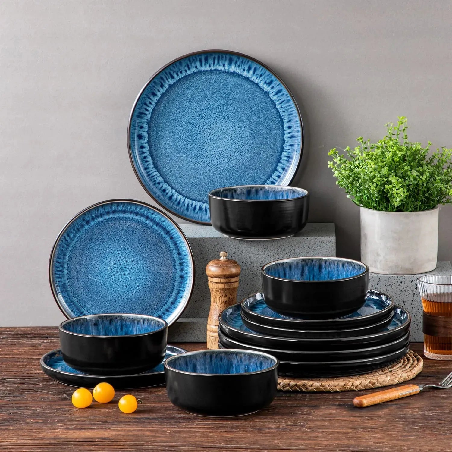 chic-kollektion-geschirrset-blau-12-steingut-toepferkunst-2 - Töpferkunst | Steingut Geschirrsets