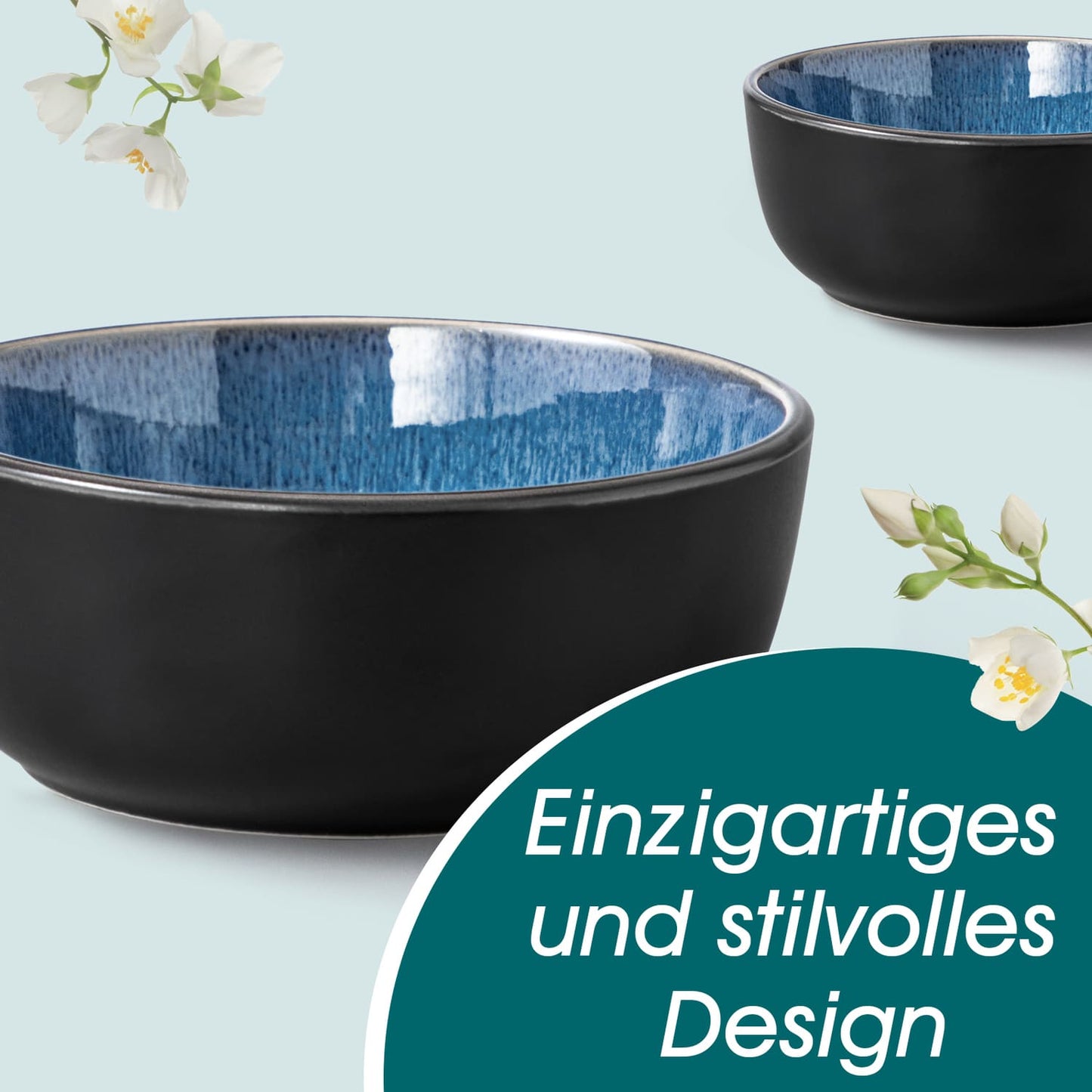 "Chic" Kollektion | 18/36-tlg. Geschirr Set | Blau | Steingut
