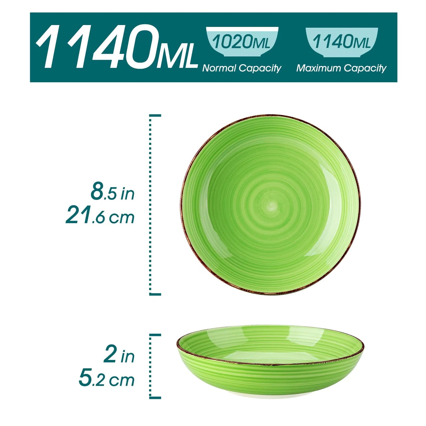 "Circle" Kollektion | 6/12/18-tlg. Pastateller Set | Bunt | Steingut - Töpferkunst | Steingut Geschirrsets