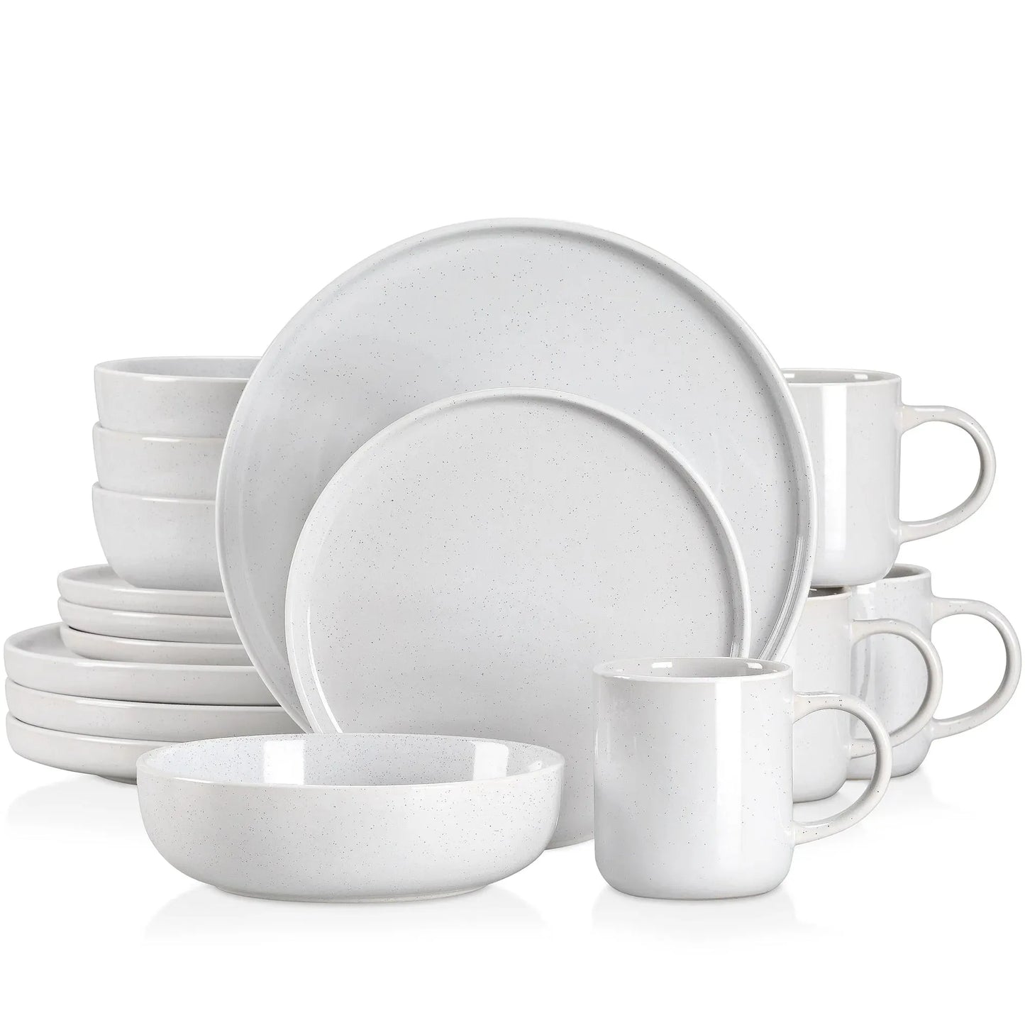 "Glaze" Kollektion | Geschirr Set 16/32/48-tlg. | weiß | Steingut - Töpferkunst | Steingut Geschirrsets