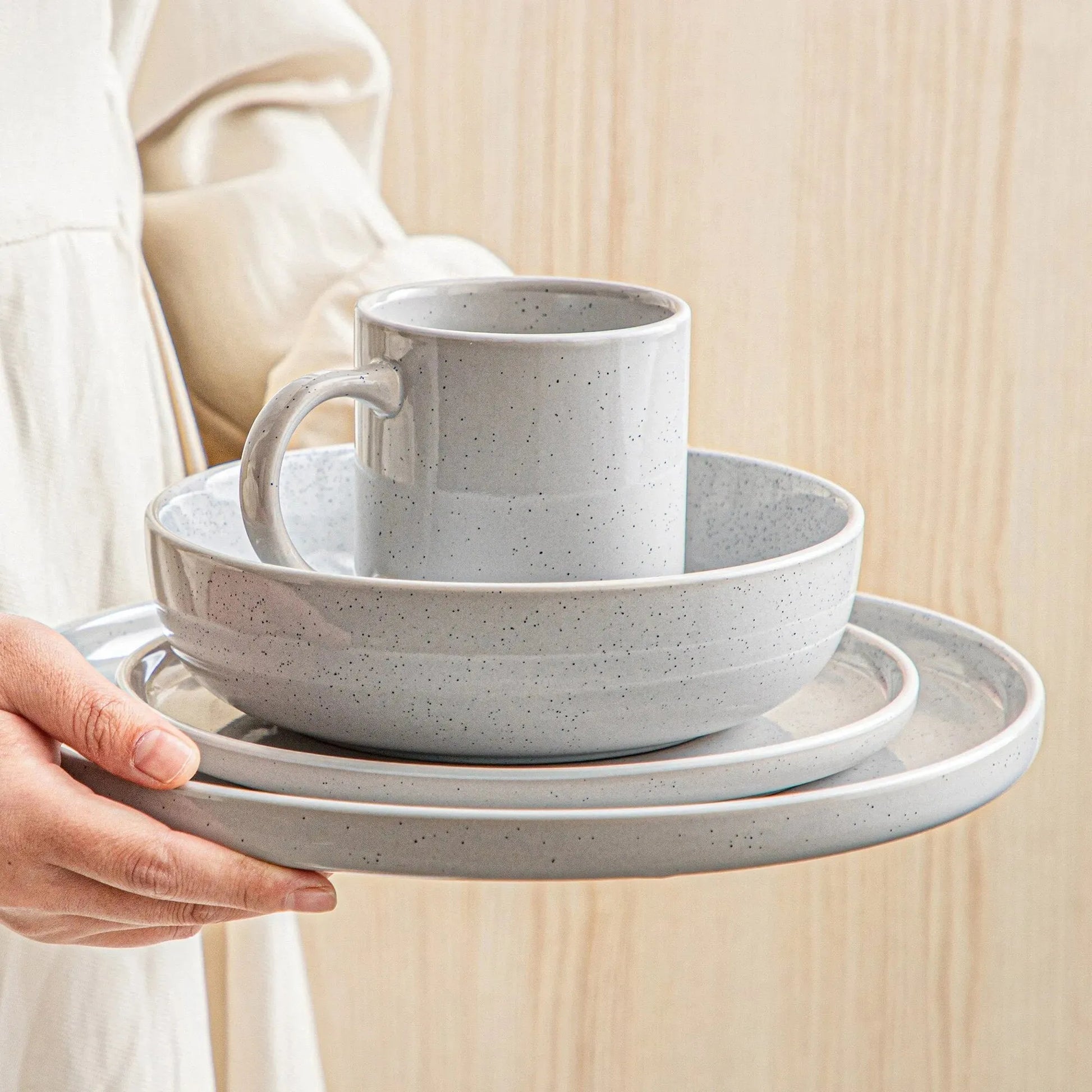 "Glaze" Kollektion | Geschirr Set 16/32/48-tlg. | weiß | Steingut - Töpferkunst | Steingut Geschirrsets
