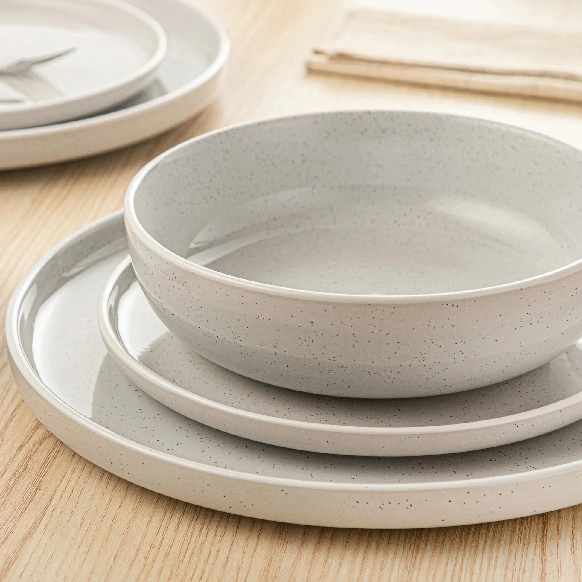 "Glaze" Kollektion | Geschirr Set 16/32/48-tlg. | weiß | Steingut - Töpferkunst | Steingut Geschirrsets