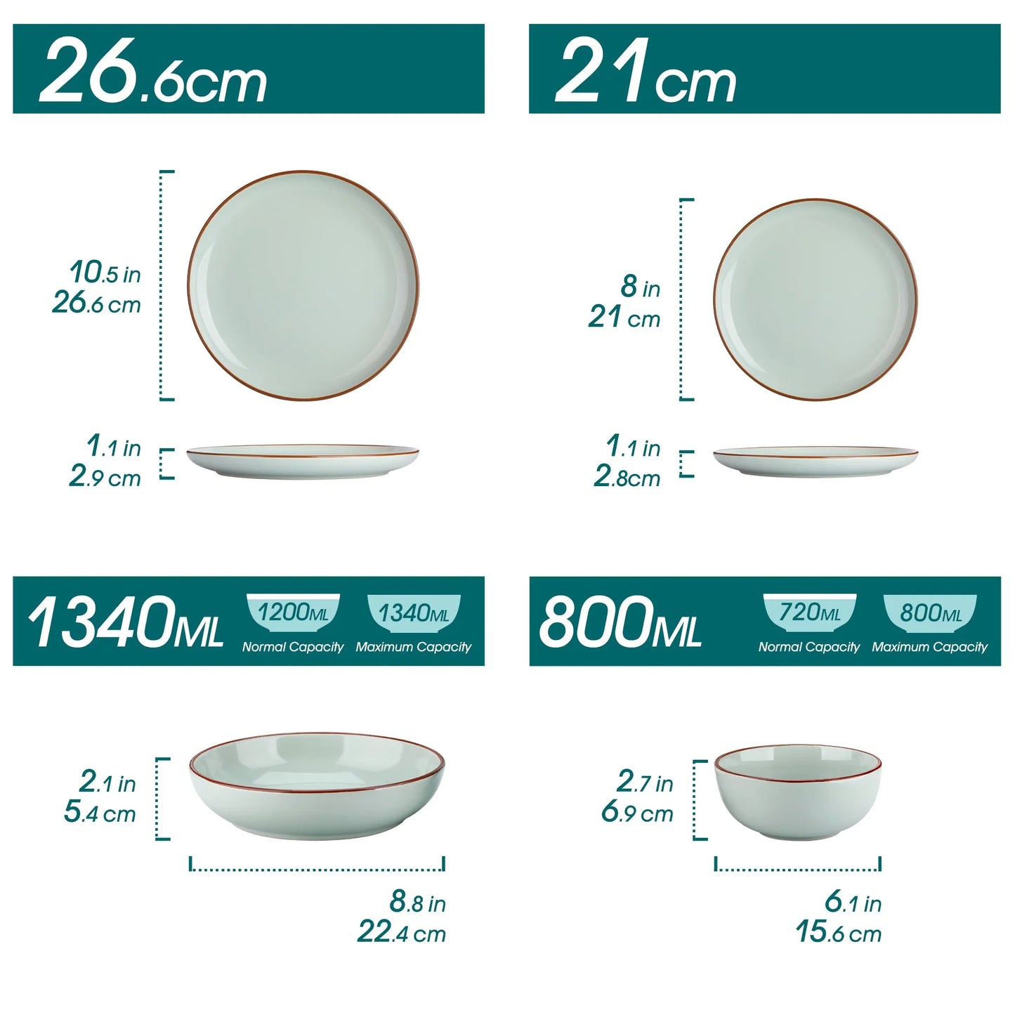 "Sereno" Kollektion | Geschirr Set 16/32/48-tlg. | grau-blau | Steingut - Töpferkunst | Steingut Geschirrsets