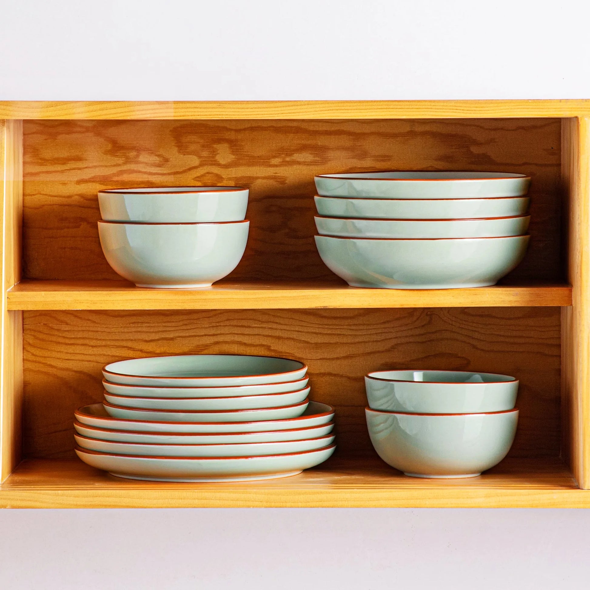 "Sereno" Kollektion | Geschirr Set 16/32/48-tlg. | grau-blau | Steingut - Töpferkunst | Steingut Geschirrsets