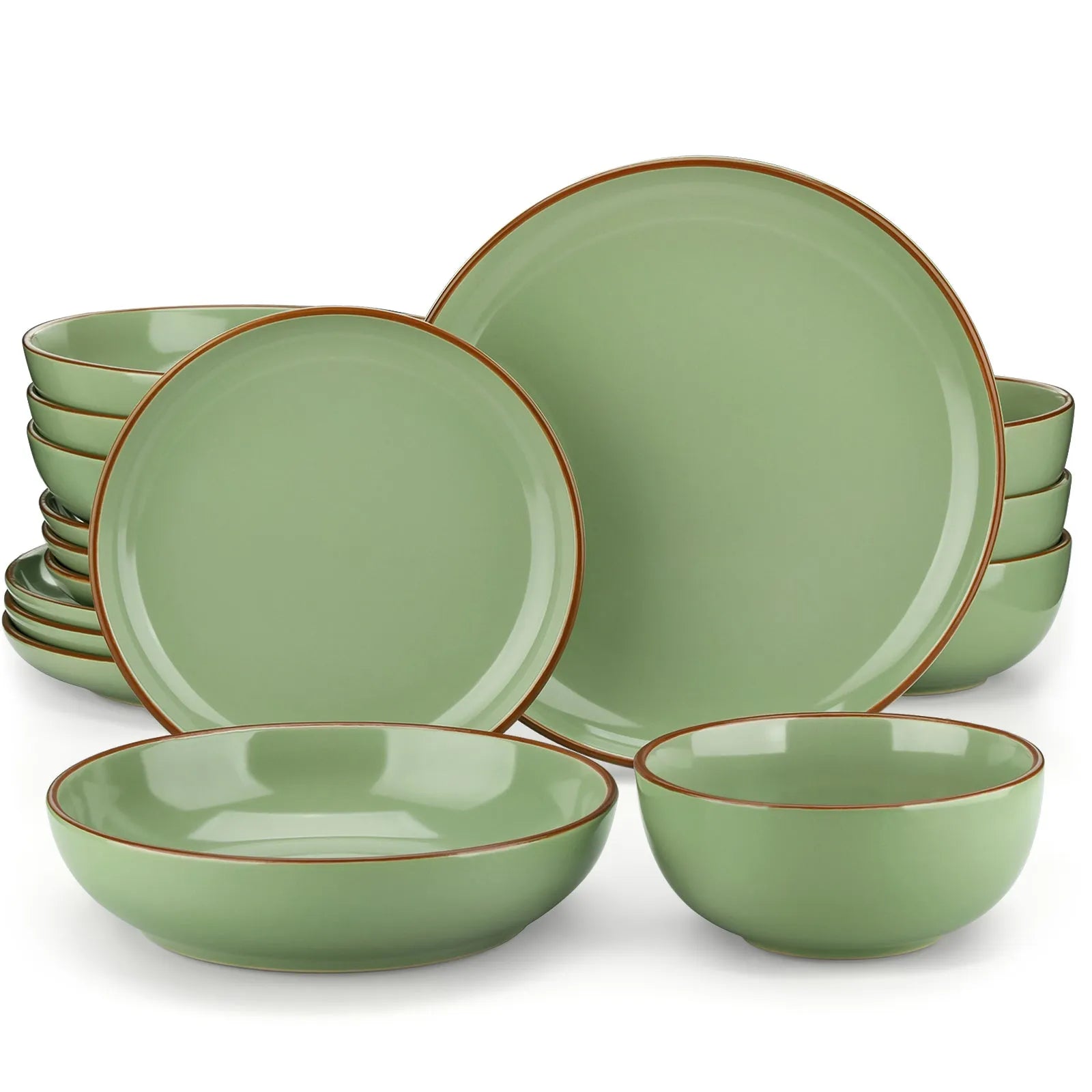 Sereno Green Tableware – Töpferkunst Steingut Geschirrsets