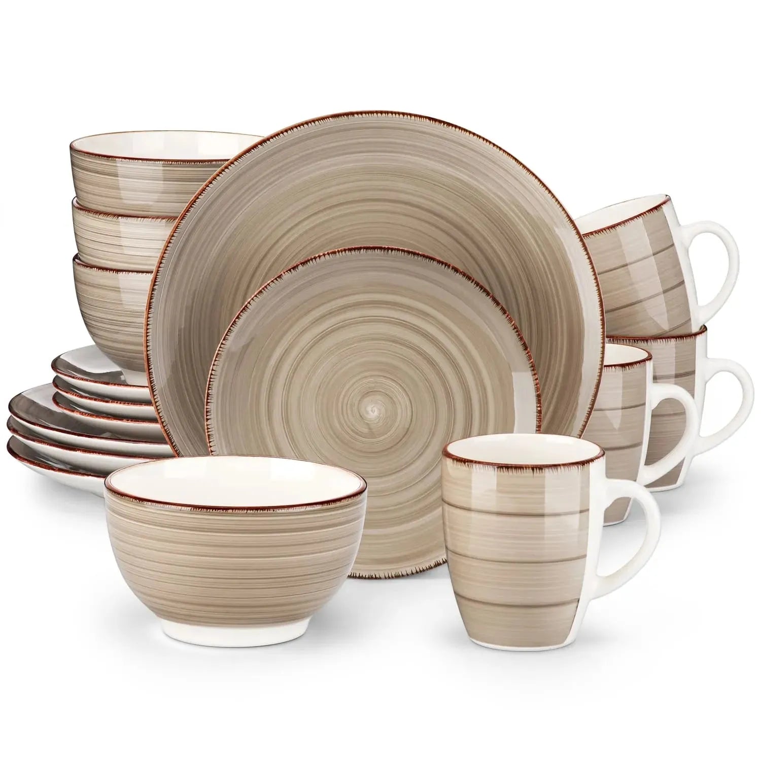 Spiral brown/beige tableware set – Töpferkunst