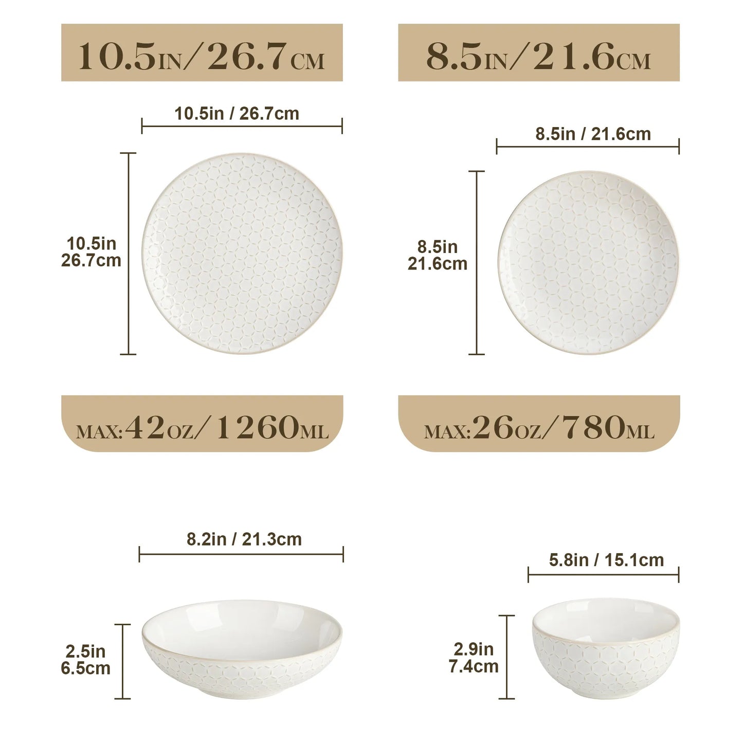 "Zen" Kollektion | 16/32/48-tlg. Geschirr Set | Weiß | Steingut - Töpferkunst | Steingut Geschirrsets