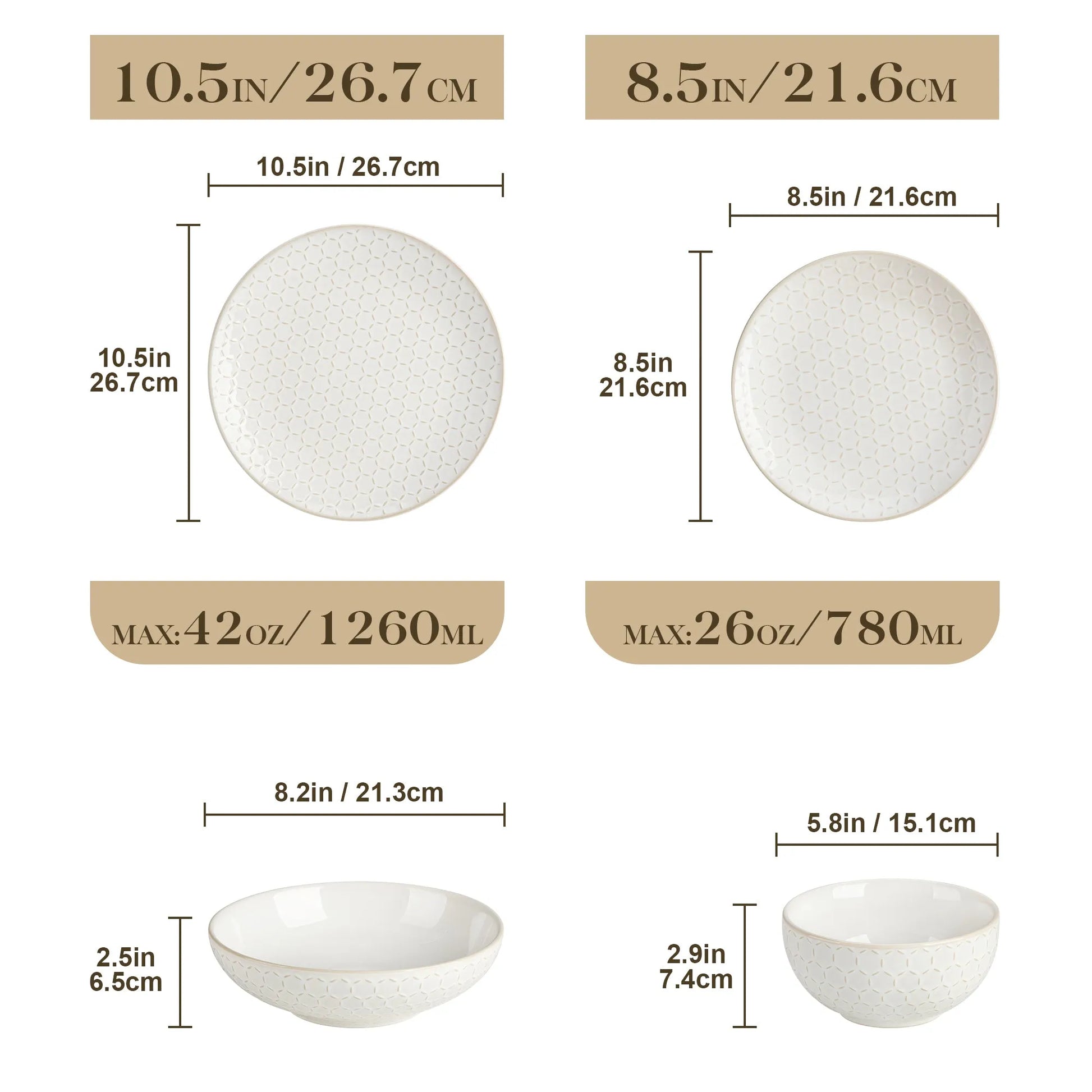 "Zen" Kollektion | 16/32/48-tlg. Geschirr Set | Weiß | Steingut - Töpferkunst | Steingut Geschirrsets