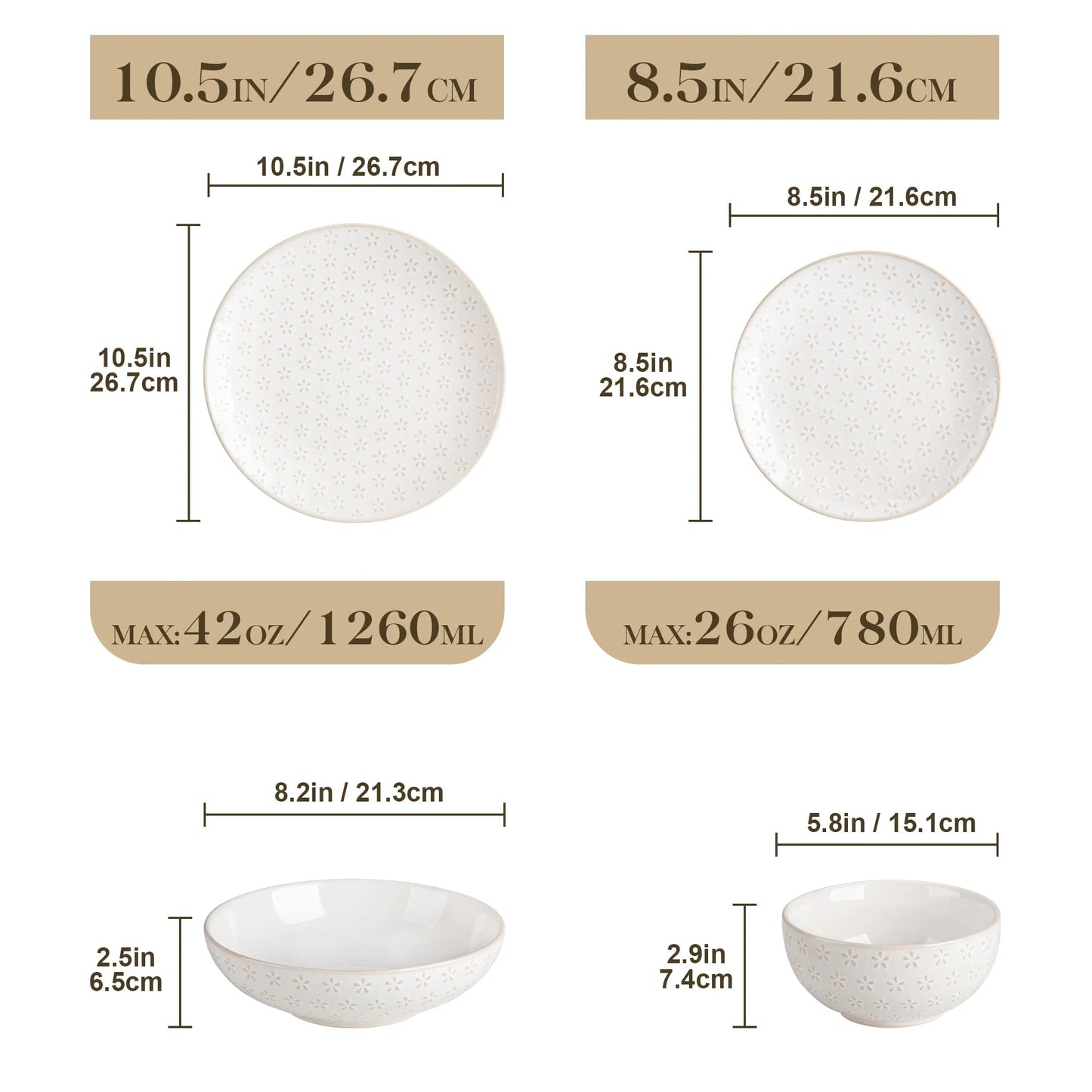 "Zen" Kollektion | 16/32/48-tlg. Geschirr Set | Weiß | Steingut - Töpferkunst | Steingut Geschirrsets