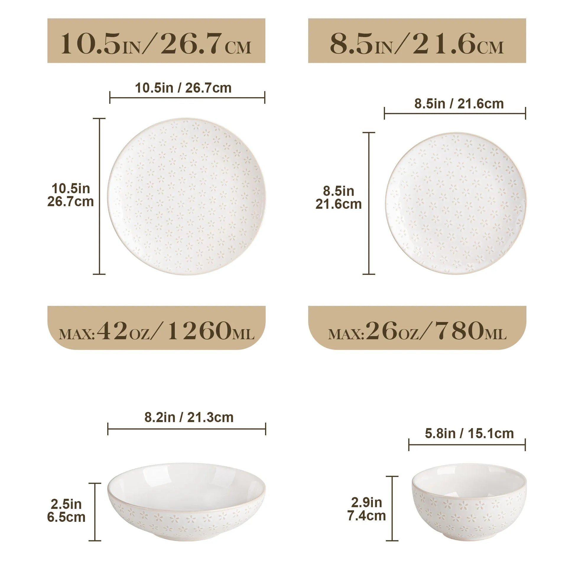 "Zen" Kollektion | 16/32/48-tlg. Geschirr Set | Weiß | Steingut - Töpferkunst | Steingut Geschirrsets