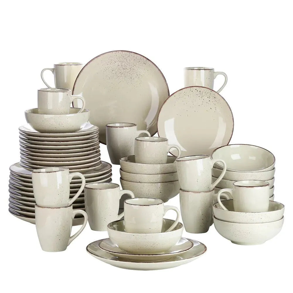 "Retro" Kollektion | Geschirr Set 16/32/48-tlg. | grau | Steingut - Töpferkunst | Steingut Geschirrsets