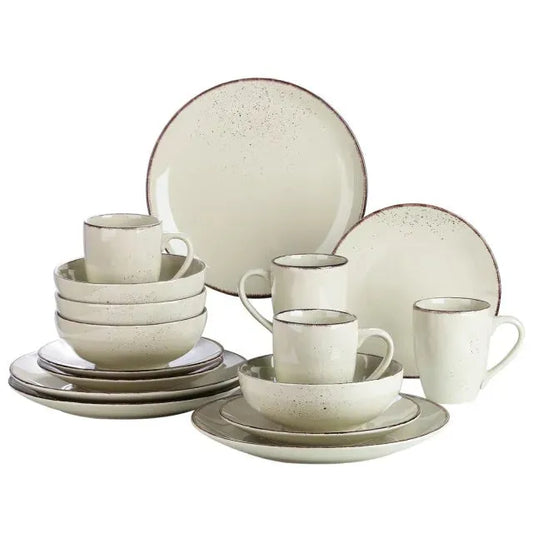 "Retro" Kollektion | Geschirr Set 16/32/48-tlg. | grau | Steingut - Töpferkunst | Steingut Geschirrsets