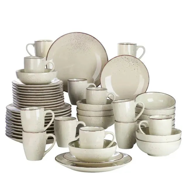 "Retro" Kollektion | Geschirr Set 16/32/48-tlg. | grau | Steingut - Töpferkunst | Steingut Geschirrsets