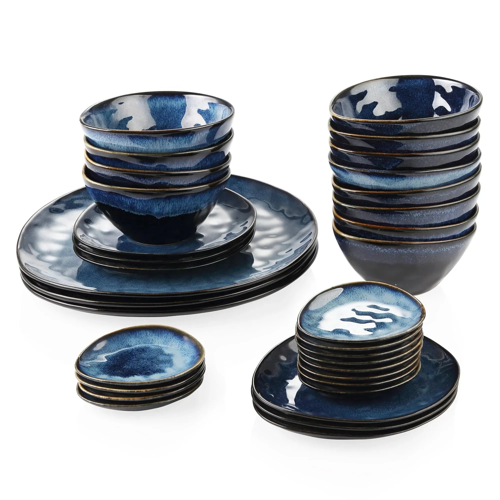 "Color" Kollektion | Geschirr Set 11/22/33-tlg. | blau | Steingut - Töpferkunst | Steingut Geschirrsets