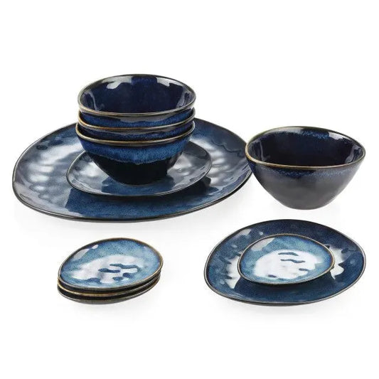 "Color" Kollektion | Geschirr Set 11/22/33-tlg. | blau | Steingut - Töpferkunst | Steingut Geschirrsets