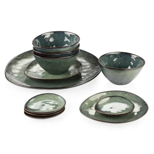 "Color" Kollektion | Geschirr Set 11/22/33-tlg. | grün | Steingut - Töpferkunst | Steingut Geschirrsets