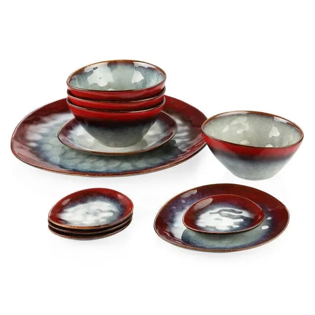 Color red tableware oval – Töpferkunst