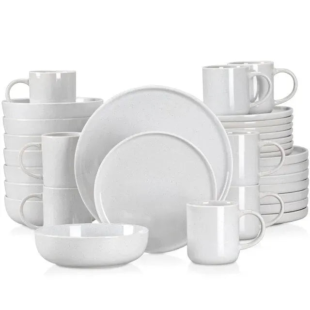 "Glaze" Kollektion | Geschirr Set 16/32/48-tlg. | weiß | Steingut - Töpferkunst | Steingut Geschirrsets