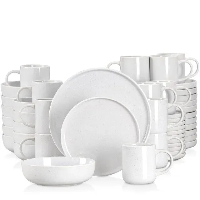 "Glaze" Kollektion | Geschirr Set 16/32/48-tlg. | weiß | Steingut - Töpferkunst | Steingut Geschirrsets