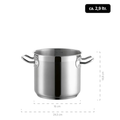 Pro Inox Gemüsetopf mit Deckel Edelstahl, ca 2,9 L | Silber | Edelstahl 18/10