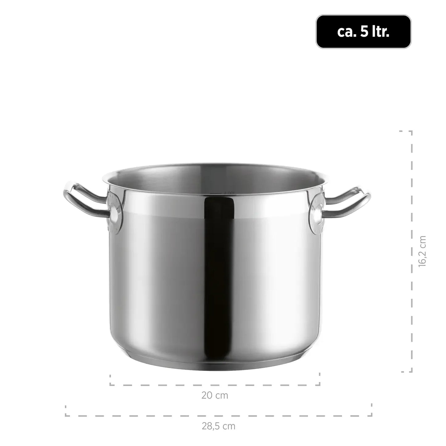Pro Inox Vegetable Pot with Lid Stainless Steel, approx. 5 L | Silver | 18/10 Stainless Steel