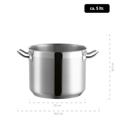 Pro Inox Vegetable Pot with Lid Stainless Steel, approx. 5 L | Silver | 18/10 Stainless Steel