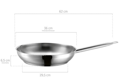 Pro Inox Bratpfanne Edelstahl 18/10 0,7mm | Silber | Edelstahl 18/10