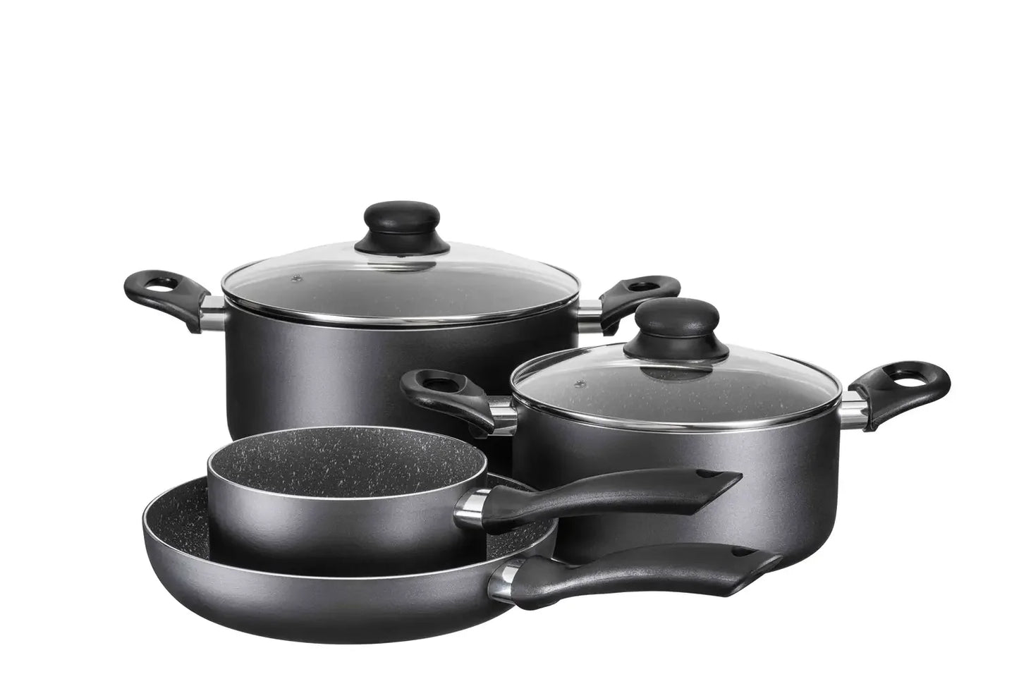 Solido Kochtopfset | 6-tlg. | Schwarz | Aluminium gepresst