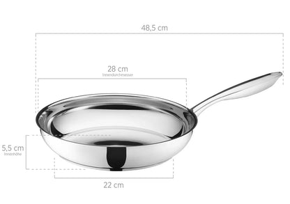 Tavola Bratpfanne Edelstahl 18/10 0,6 mm | Silber | Edelstahl 18/10