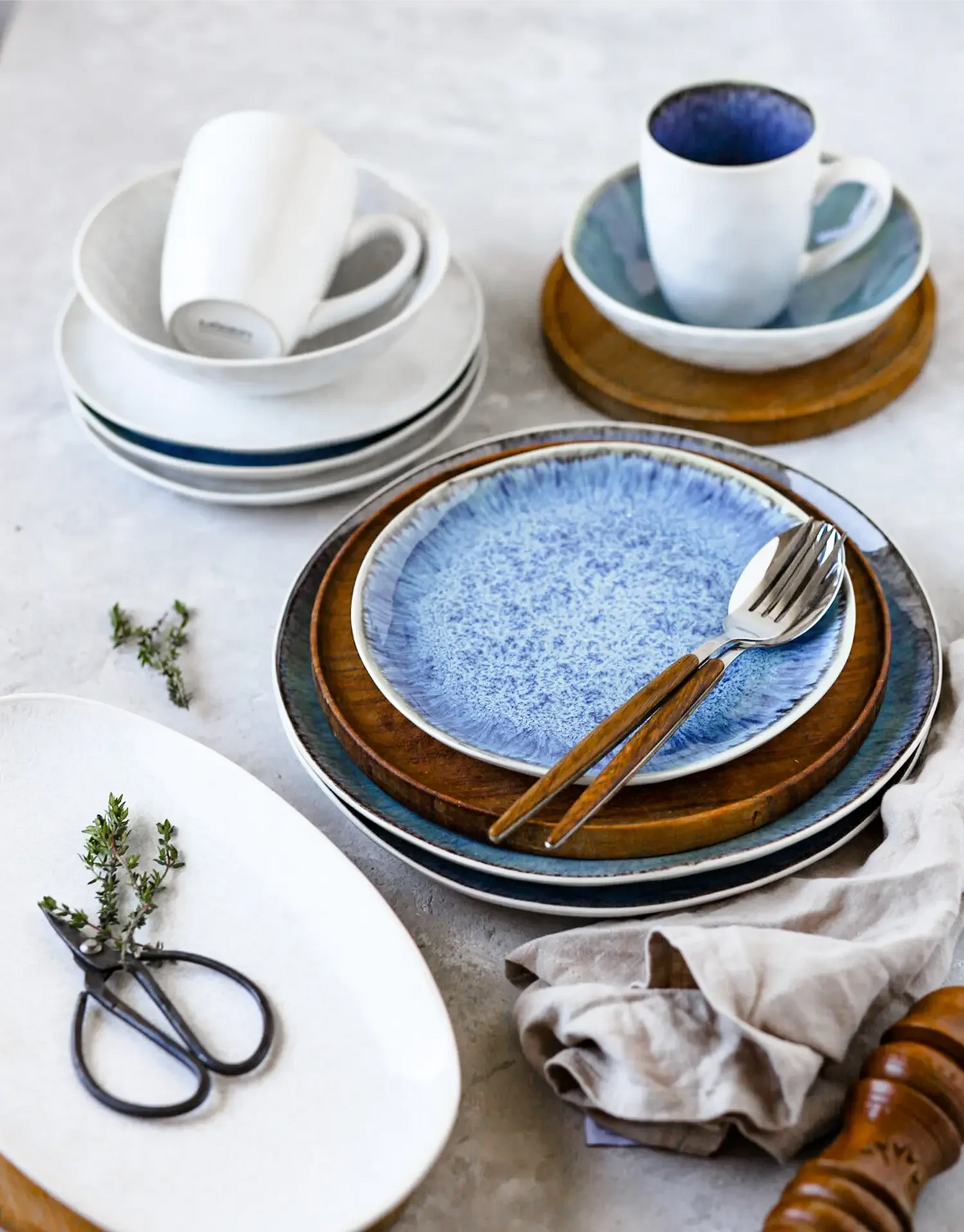 Nordic Frost Plattenset | 3-tlg. | Weiß | Steinzeug