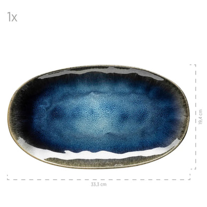 Nordic Frost Plattenset | 3-tlg. | Blau | Steinzeug