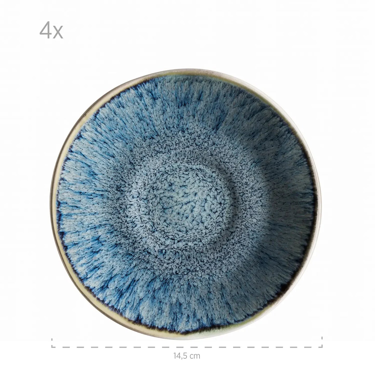 Nordic Frost Kaffeetassenset | 8-tlg. | Blau | Steinzeug