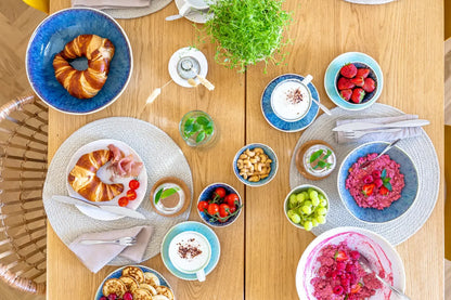 Nordic Frost Kaffeetassenset | 8-tlg. | Blau | Steinzeug